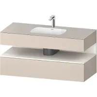 Duravit Collection One lavabo à encastrer avec meuble sous-vasque en console, 1200x550x600mm, niche blanc supermat, QA4787084830000