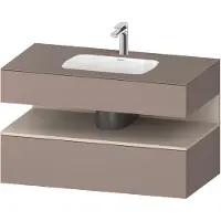 Duravit Collection One lavabo à encastrer avec meuble sous-vasque en console, 1000x550x600mm, niche Taupe Supermatt, QA4786083430010
