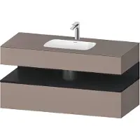 Duravit Collection One lavabo à encastrer avec meuble sous-vasque en console, 1200x550x600mm, niche en chêne noir, QA4787016430010