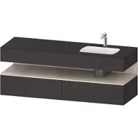 Duravit Collection One lavabo à encastrer avec meuble sous-vasque en console, 1600x550x600mm, niche taupe mat, vasque à droite, QA4796091800000