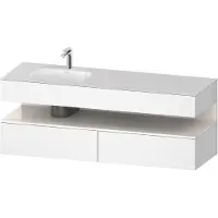 Duravit Collection One lavabo à encastrer avec meuble sous-vasque en console, 1600x550x600mm, niche blanc ultra-brillant, vasque à gauche, QA4795022180010