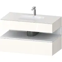 Duravit Collection One lavabo à encastrer avec meuble sous-vasque en console, 1000x550x600mm, niche blanc mat, QA4786018220010