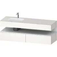 Duravit Collection One lavabo à encastrer avec meuble sous-vasque en console, 1600x550x600mm, niche blanc mat, vasque à gauche, QA4795018840010