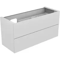 Keuco EDITION 11 Meuble sous-lavabo pour lavabos encastrables, 2 tiroirs à casseroles, position du lavabo à gauche, avec éclairage LED, 1400x700x535mm, 31268180100