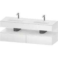 Duravit Collection One lavabo à encastrer avec meuble sous-vasque en console, 1600x550x600mm, niche blanc mat, lavabos doubles, QA4797018180010