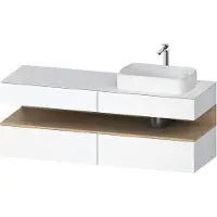 Duravit Collection One Meuble sous-vasque sur console, 2 tiroirs, découpe à droite, 1600x550x600mm, niche en chêne naturel, QA4778030180010