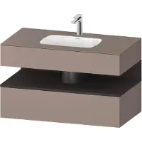 Duravit Collection One lavabo à encastrer avec meuble sous-vasque en console, 1000x550x600mm, niche graphite super mate, QA4786080430000