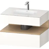 Duravit Collection One lavabo à encastrer avec meuble sous-vasque en console, 800x550x600mm, niche en chêne naturel, QA4785030220010
