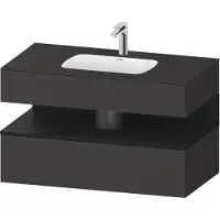 Duravit Collection One lavabo à encastrer avec meuble sous-vasque en console, 1000x550x600mm, niche chêne noir, QA4786016800000