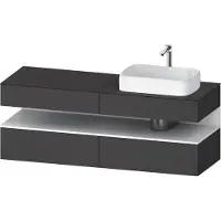 Duravit Collection One Meuble sous-vasque sur console, 2 tiroirs, découpe à droite, 1600x550x600mm, niche blanc mat, QA4778018490000
