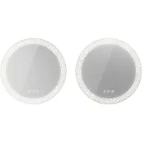 Duravit Happy D.2 Plus jeu de miroirs (2 pièces) rond avec éclairage, version Icon, avec miroir chauffant, 700x700x55mm, blanc mat, HP7487S00000000