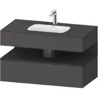 Duravit Collection One lavabo à encastrer avec meuble sous-vasque en console, 1000x550x600mm, niche graphite super mate, QA4786080490000