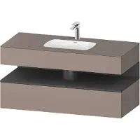 Duravit Collection One lavabo à encastrer avec meuble sous-vasque en console, 1200x550x600mm, niche graphite mat, QA4787049430010