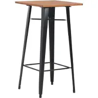 Syfax Table de bar Noir 60x60x108 cm Pinède et acier