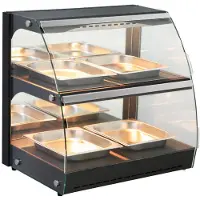 Hendi Vitrine chauffante avec chauffage à quartz, 2 étagères, 230V/560W, 650x485x(H)630mm