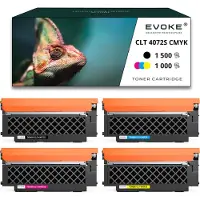 Evoke 4x toner pour SAMSUNG CLT-K4072S 310B 320B CLT-K4092S CMYK = noir + bleu + rouge + jaune | Remplacement pour CLP-320 CLP-325 CLX-3180 CLX-3185