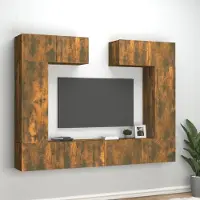 Prolenta Maison Exclusive - Ensemble de meubles TV 6 pièces en aggloméré chêne fumé
