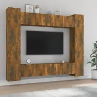 Prolenta Maison Exclusive - Ensemble de meubles TV 8 pièces en aggloméré chêne fumé