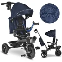 Lionelo Kori tricycle avec réflecteur pour enfants de 1,5 à 5 ans siège pivotant cadre en magnésium roues en caoutchouc sans entretien roue libre capote amovible