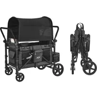 Vevor Poussette Chariot pour 4 Enfants Pliable à Quatre Roues