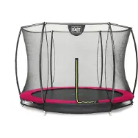 Exit Silhouette Trampoline ø244cm – avec Filet de sécurité – Enterré – Rond – pour Enfants – Rose