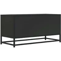 Syfax Meuble TV noir 80x34,5x40 cm bois d'ingénierie et métal