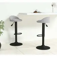 Prolenta Maison Exclusive - Lot de 2 tabourets de bar en velours gris clair