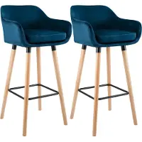 CLP lot de 2 tabourets de bar Grant velours