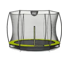 Exit Silhouette Trampoline ø244cm – avec Filet de sécurité – Enterré – Rond – pour Enfants – Vert