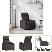 The Living Store fauteuil inclinable en tissu marron foncé