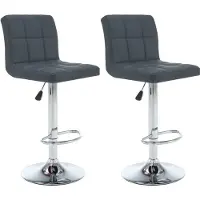 Prolenta Maison Exclusive - Lot de 2 tabourets de bar en similicuir gris