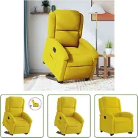 The Living Store Fauteuil relax releveur électrique jaune velours