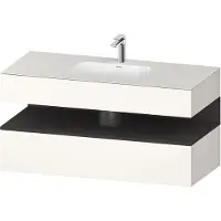 Duravit Collection One lavabo à encastrer avec meuble sous-vasque en console, 1200x550x600mm, niche graphite super mate, QA4787080840010