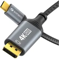 Sonero Câble USB-C/DisplayPort, 4K60, mâle/mâle, gris/noir, 2 m