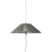 Faro Suspension SAIGON OUT E27 15W IP44 aluminium gris foncé, PL vert H:64.5cm Ø105cm dimmable