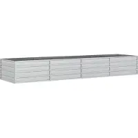 Syfax Lit surélevé de jardin 320x80x45 cm Acier galvanisé Argenté