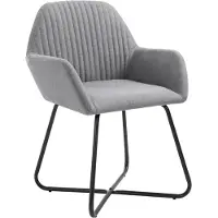vidaXL Chaises de salle à manger 4 pcs. Tissu gris clair