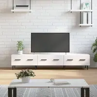 Prolenta Maison Exclusive - Meuble TV blanc brillant 150x36x30 cm Matériau dérivé du bois