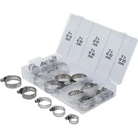 Bgs Assortiment de colliers de serrage inoxydables Ø 16 - 38 mm 26 pces - 8055-1