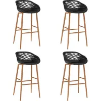 Prolenta Maison Exclusive - Lot de 4 tabourets de bar, noir