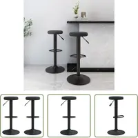 The Living Store Tabourets de bar 2 pcs. Velours noir