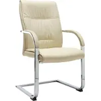 Syfax Chaise de bureau cantilever Crème Similicuir