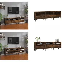 vidaXL Armoire TV chêne fumé 150x30x44,5 cm Bois composite - Armoire TV - Meubles TV - Supports TV
