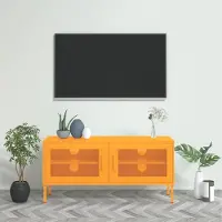 Prolenta Maison Exclusive - Meuble TV jaune moutarde 105x35x50 cm acier