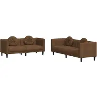 vidaXL Ensemble de canapés 2 pièces avec coussins Marron Velours