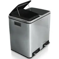 Karat Poubelle à pédale Felix Système de tri Acier inoxydable 2 x 30 litres (60 litres)
