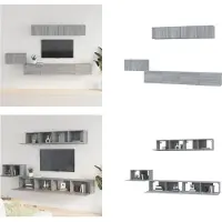 vidaXL 5 pcs. Armoire TV Set Gris Sonoma Bois composite - Ensemble d'armoires TV - Ensemble d'armoires TV - Armoire TV - Support TV
