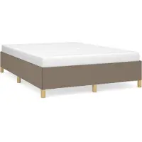 Syfax Cadre de lit sans matelas taupe 140x190 cm tissu