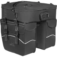 Polydaun Sacoche vélo Greenlands Travel Touring - Double sacoche vélo - avec sacoche supérieure amovible - Sacoche vélo en 3 parties - 2x34 et 1x25 litres - Noir