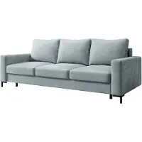 Selsey Mokpeo - Canapé 3 places avec fonction sommeil, coffre de lit, housse en velours Easy-Clean en gris